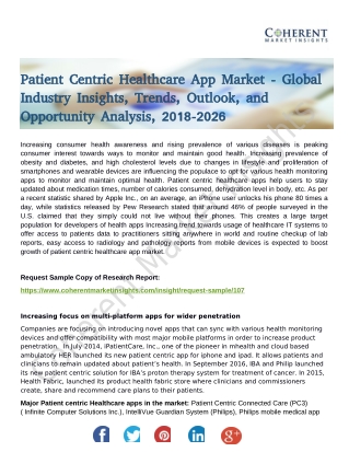 Patient Centric Healthcare App Market provides an in-depth insight of Sales and Trends Forecast to 2026