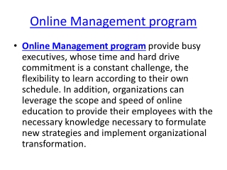Online Management program|Management Courses|Executive MBA|Online MBA