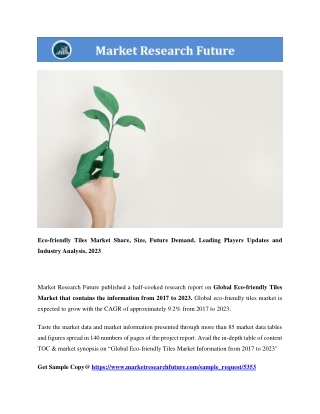 Eco-friendly Tiles Market Research Report- Forecast 2023