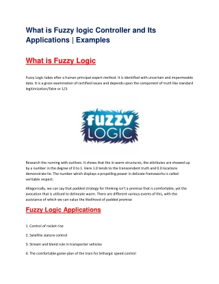 Fuzzy logic and Its Implementation | Controller| Examples
