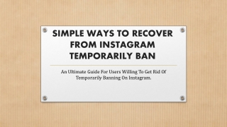 Reasons For Temporarily Ban On Instagram