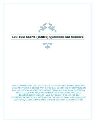 100-105 CCENT (ICND1) Questions and Answers