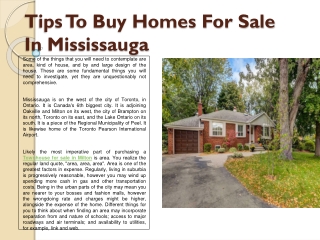 Tips To Buy Homes For Sale In Mississauga