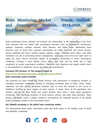 Brain Monitoring Market - Trends, Outlook, and Opportunity Analysis, 2018-2026
