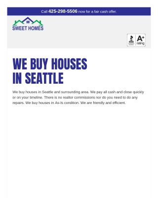 Sell my house fast Tacoma