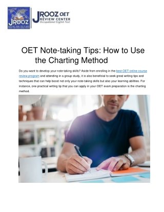 OET Note-taking Tips: How to Use the Charting Method