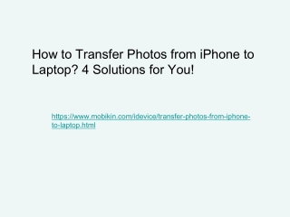 How to Transfer Photos from iPhone to Laptop? 4 Solutions for You!