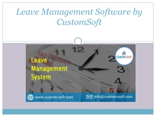 Leave Management Software by CustomSoft