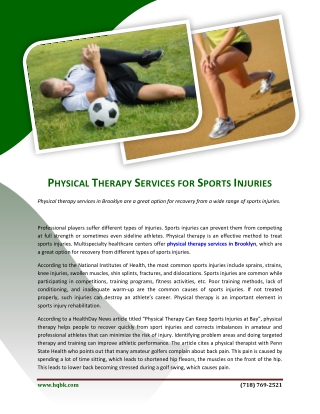Physical Therapy Services for Sports Injuries