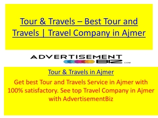 Tour & Travels in ajmer