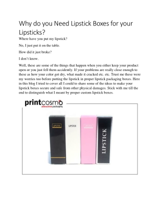 Why do you Need Lipstick Boxes for your Lipsticks