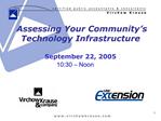 Assessin Your Community\'s Technology Infrastructure