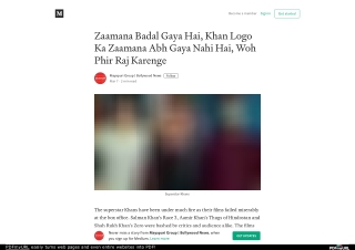 Zaamana Badal Gaya Hai, Khan Logo Ka Zaamana Abh Gaya Nahi Hai, Woh Phir Raj Karenge