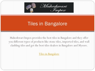 Tiles in Bangalore