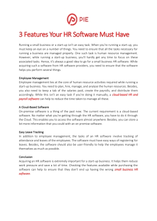 3 Features Your HR Software Must Have