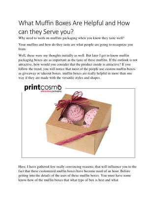 What Muffin Boxes Are Helpful and How can they Serve you