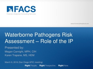 Waterborne Pathogens Risk Assessment – Role of the IP