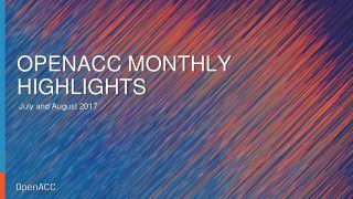 OpenACC Monthly Highlights
