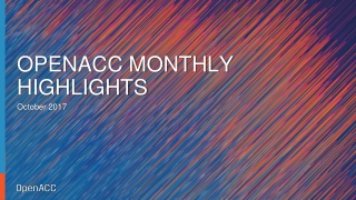 OpenACC Month Highlights- October