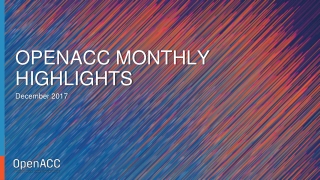 OpenACC Monthly Highlights- December