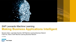 SAP Leonardo Machine Learning - Making Business Applications Intelligent