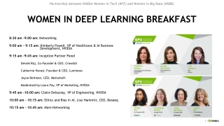 Women in Deep Learning Breakfast - GTC 2018