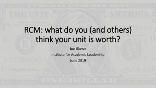 RCM: what do you (and others) think your unit is worth?