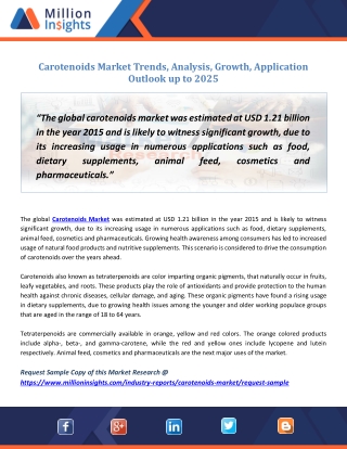 Carotenoids Market Size & Forecast Report, 2014 - 2025