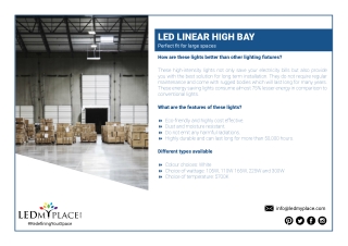 LED Linear High Bay fixture Perfect fit for large spaces