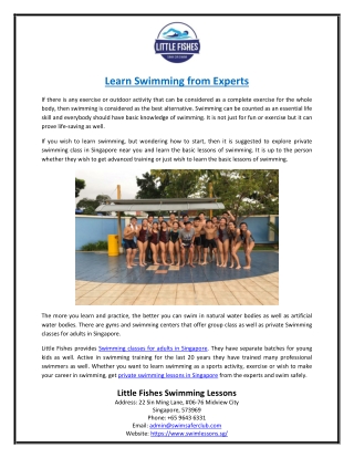 Learn Swimming from Experts