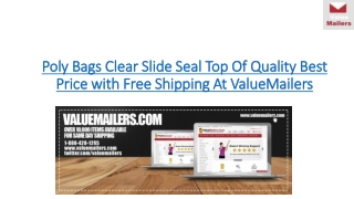 Poly Bags Clear Slide Seal Top of quality best price at ValueMailers