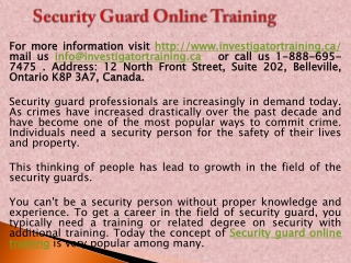 Security guard online training