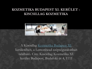 Kozmetika Budapest XI. kerület - Kiscsillag Kozmetika