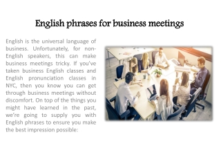 English Phrases for Business Meetings