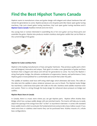 Find the Best Hipshot Tuners Canada