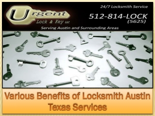 Various Benefits of Locksmith Austin Texas Services