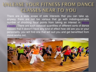 Unlease Your Fitness From Dance Classes Near To You