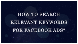 How to search relevant keywords for Facebook ads