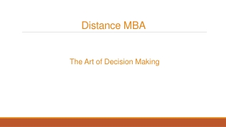 The art of Decision Making – MIT School of Distance Education