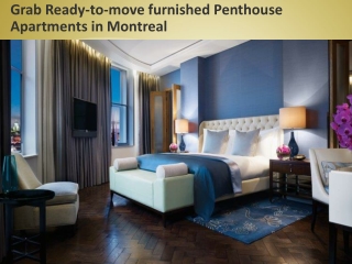 Grab Ready-to-move furnished Penthouse Apartments in Montreal