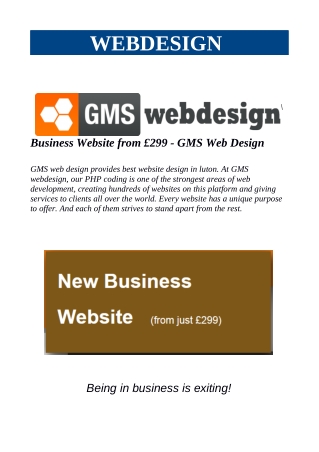 Business Website from £299 - GMS Web Design