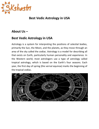 Best Vedic Astrology in USA