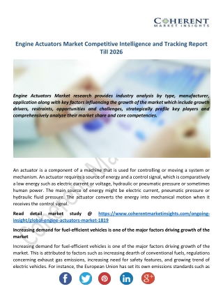 Engine Actuators Market
