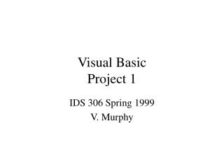 Visual Basic Project 1