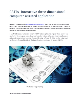 CATIA- Interactive three-dimensional computer-assisted application