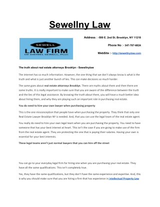 The truth about real estate attorneys Brooklyn - Sewellnylaw