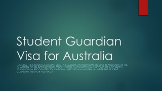 Student Guardian Visa for Australia