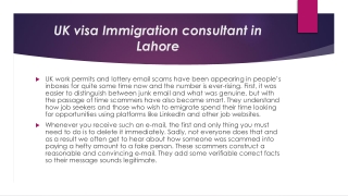 UK visa immigration consultant in Lahore