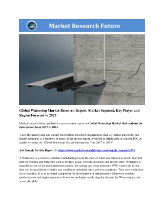 Global Waterstop Market Research Report- Forecast 2023