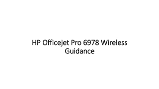 123 HP Officejet Pro 6978 Setup Wireless Guidance